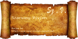 Szarvasy Vivien névjegykártya